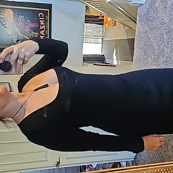 STUNNING LONG SLEEVE LINED CROTCHLESS MAXI TUBE DRESS - Picture 2 of 11